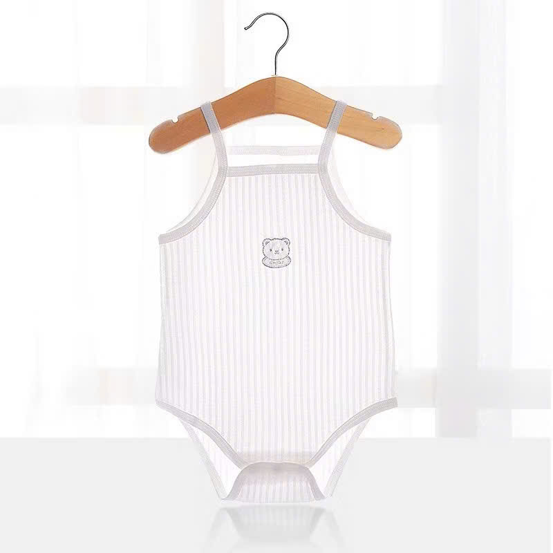 Bộ Bodysuit Yếm Hở Lưng Chất Thông Hơi Mỏng Mát Mùa Hè Cho Bé Trai Bé Gái Lamia 12BDS