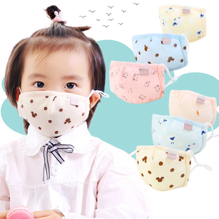 Khẩu Trang 3D 4 Lớp Chống Bụi Xuất Hàn Có Nút Chỉnh Quai Đeo Cho Bé 0-3Tuổi