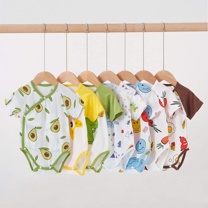 Bộ Bodysuit sát nách vải thông hơi thoáng mát mùa hè, họa tiết dễ thương cho bé trai, bé gái 𝟎𝟐𝐁𝐃𝐒