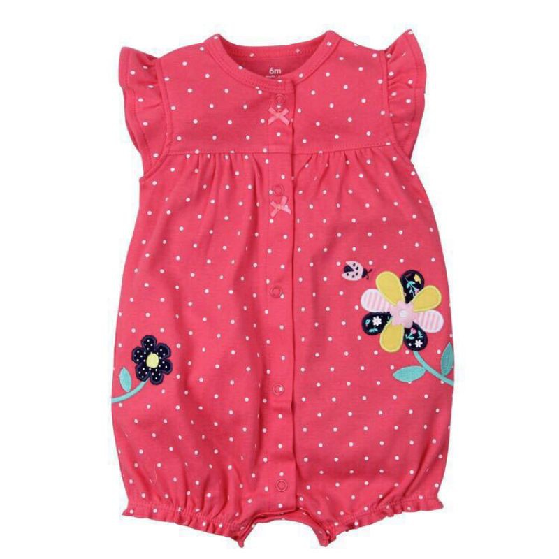 Romper xuất xịn cho bé gái từ sơ sinh đến 18 tháng cotton mỏng mát cho mùa hè