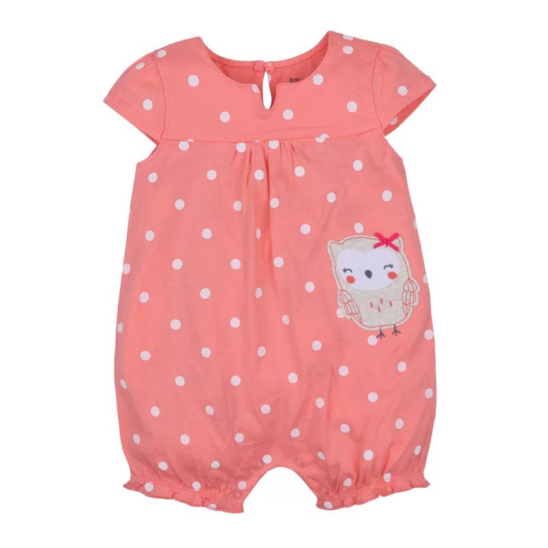 Romper xuất xịn cho bé gái từ sơ sinh đến 18 tháng cotton mỏng mát cho mùa hè