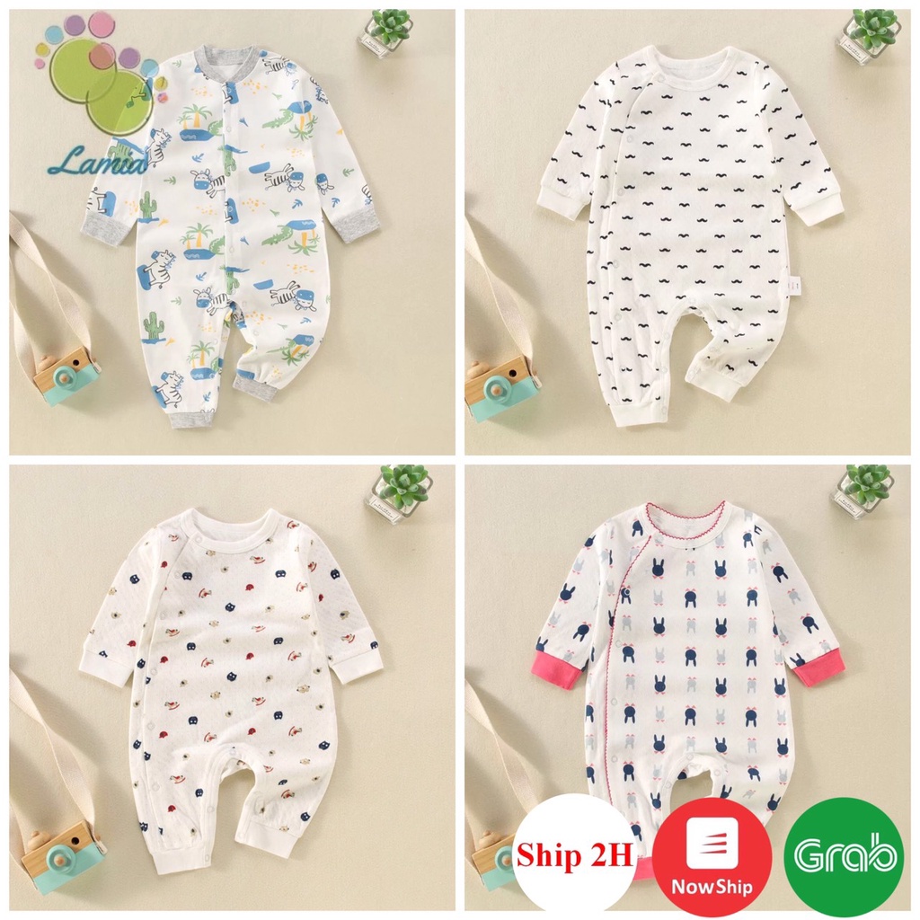 Sleepsuit cho bé bộ body dài tay liền thân cho bé trai gái sơ sinh hàng Quảng Châu cho bé 3-13kg 𝟎𝟐𝐁𝐃𝐃