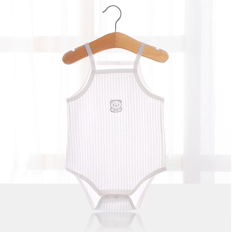 Bộ Bodysuit Yếm Hở Lưng Chất Thông Hơi Mỏng Mát Mùa Hè Cho Bé Trai Bé Gái Lamia 12BDS