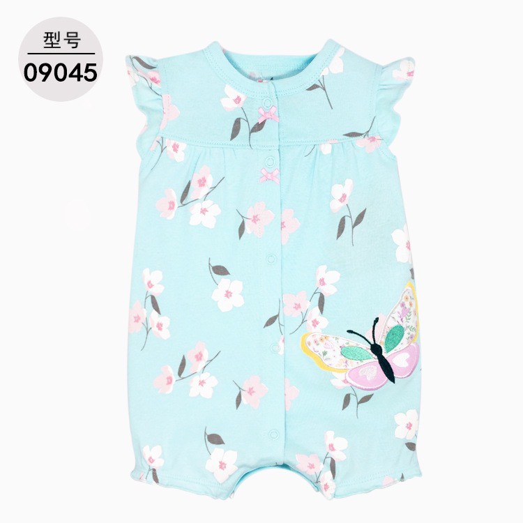 Romper xuất xịn cho bé gái từ sơ sinh đến 18 tháng cotton mỏng mát cho mùa hè
