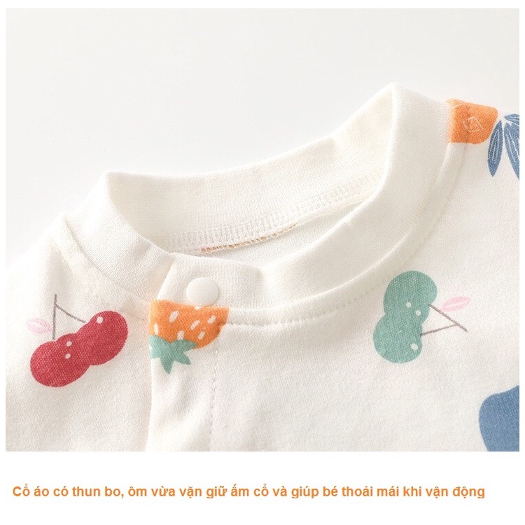 Bộ Body Thu Đông Dài Tay Cotton Mềm Mại Cho Bé 0-2 Tuổi 08BDD