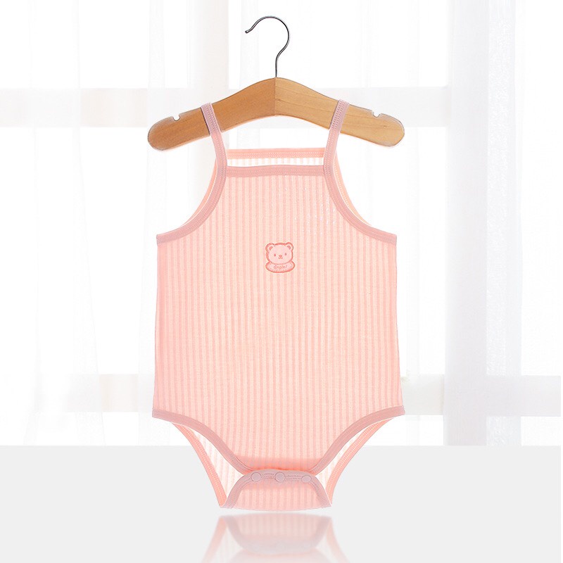 Bộ Bodysuit Yếm Hở Lưng Chất Thông Hơi Mỏng Mát Mùa Hè Cho Bé Trai Bé Gái Lamia 12BDS