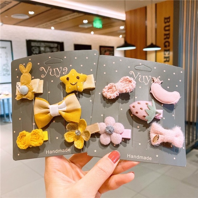 SET 5 KẸP TÓC BÉ GÁI ĐÁNG YÊU DỄ THƯƠNG PHONG CÁCH HÀN QUỐC