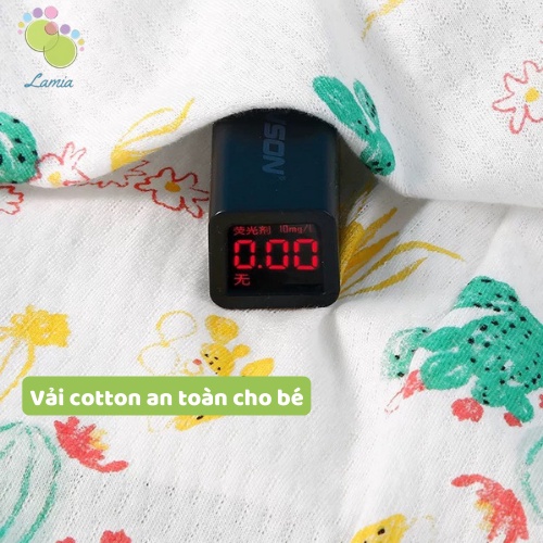 Body Cúc Giữa Dài Tay Hè Thu Mỏng Mát Cho Bé Nằm Điều Hoà 01BDD