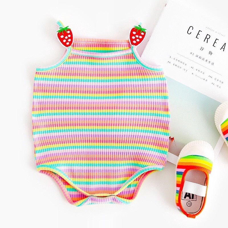 Bodysuit - Body Chíp 2 Dây Quảng Châu Thoáng Mát Mùa Hè Cho Bé Gái