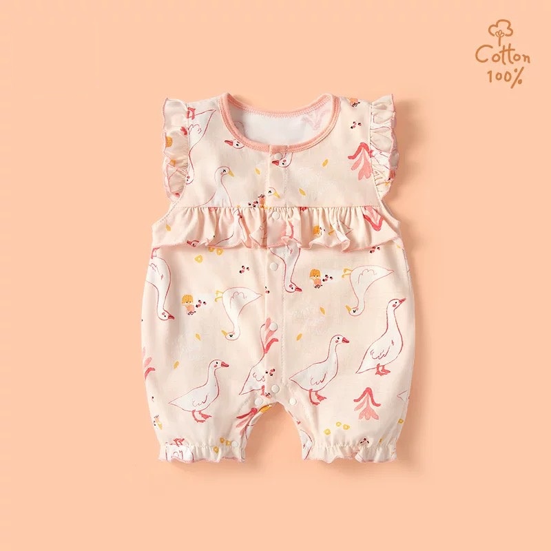 Body Đùi Hè Tiểu Thư Họa Tiết Dễ Thương Cho Bé Gái Sơ Sinh