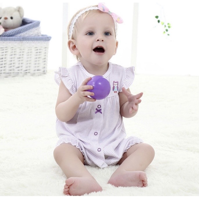 Body Đùi Hè, Romper Đùi Xuất Dư Cho Bé Gái 3-24 tháng