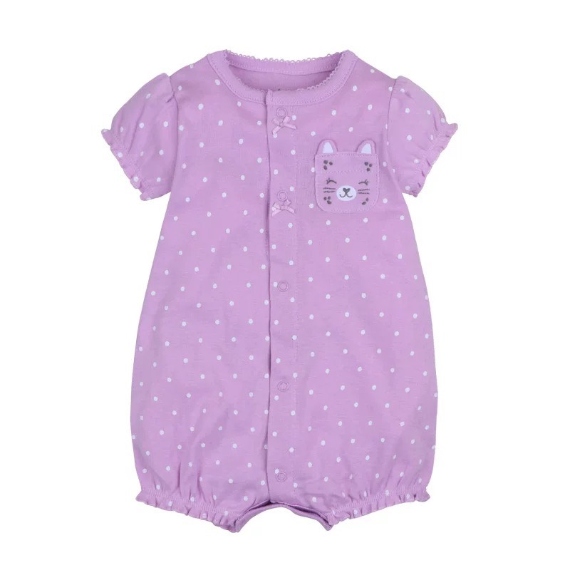 Romper xuất xịn cho bé gái từ sơ sinh đến 18 tháng cotton mỏng mát cho mùa hè