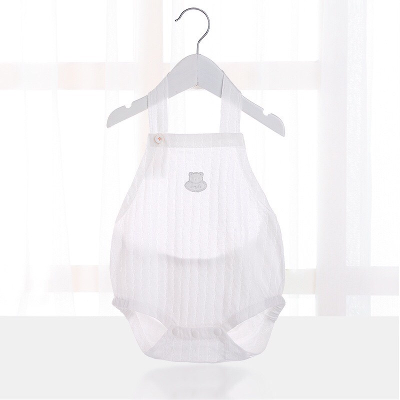 Bộ Bodysuit Yếm Hở Lưng Chất Thông Hơi Mỏng Mát Mùa Hè Cho Bé Trai Bé Gái Lamia 12BDS