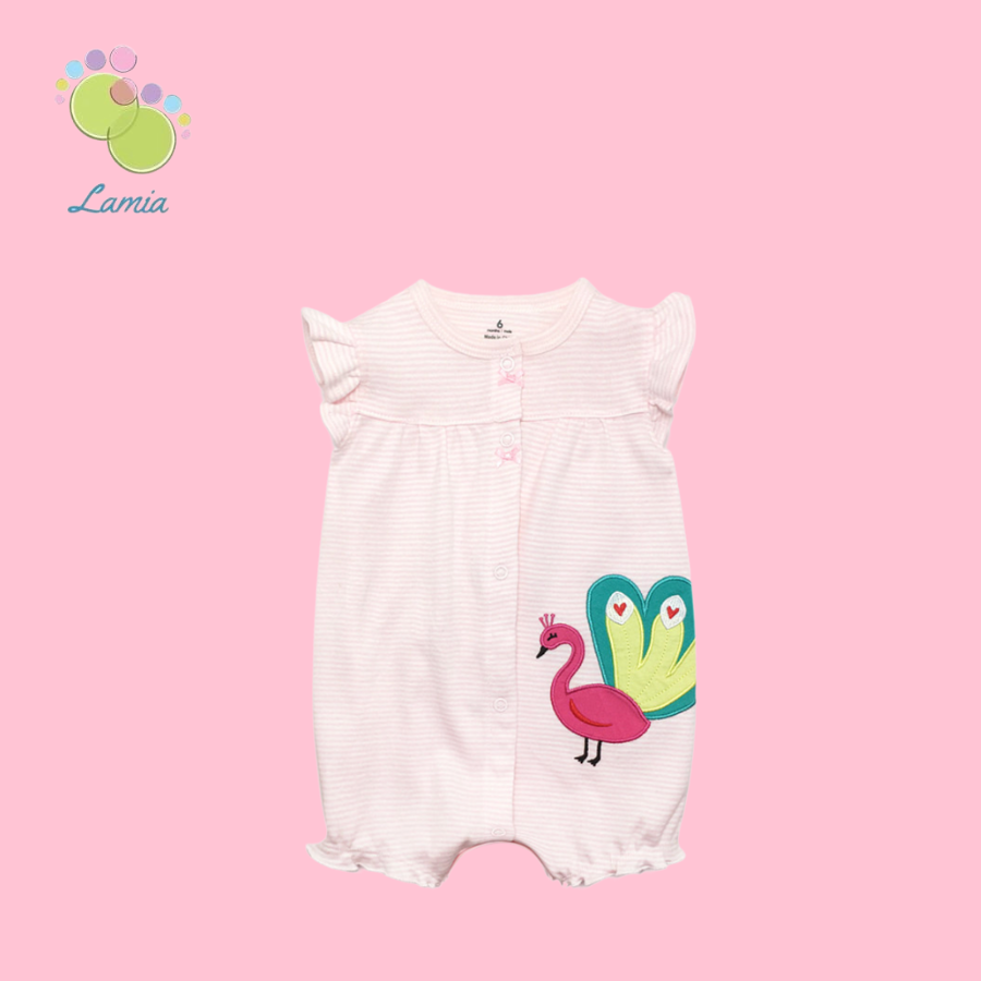 Romper xuất xịn cho bé gái từ sơ sinh đến 18 tháng cotton mỏng mát cho mùa hè