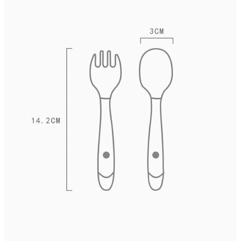SET 2 THÌA DĨA CÓ THỂ UỐN CONG 360 ĐỘ CHO BÉ TẬP XÚC THỜI KỲ ĂN DẶM HÌNH CÁ HEO XINH XẮN ĐỰNG TRONG HỘP