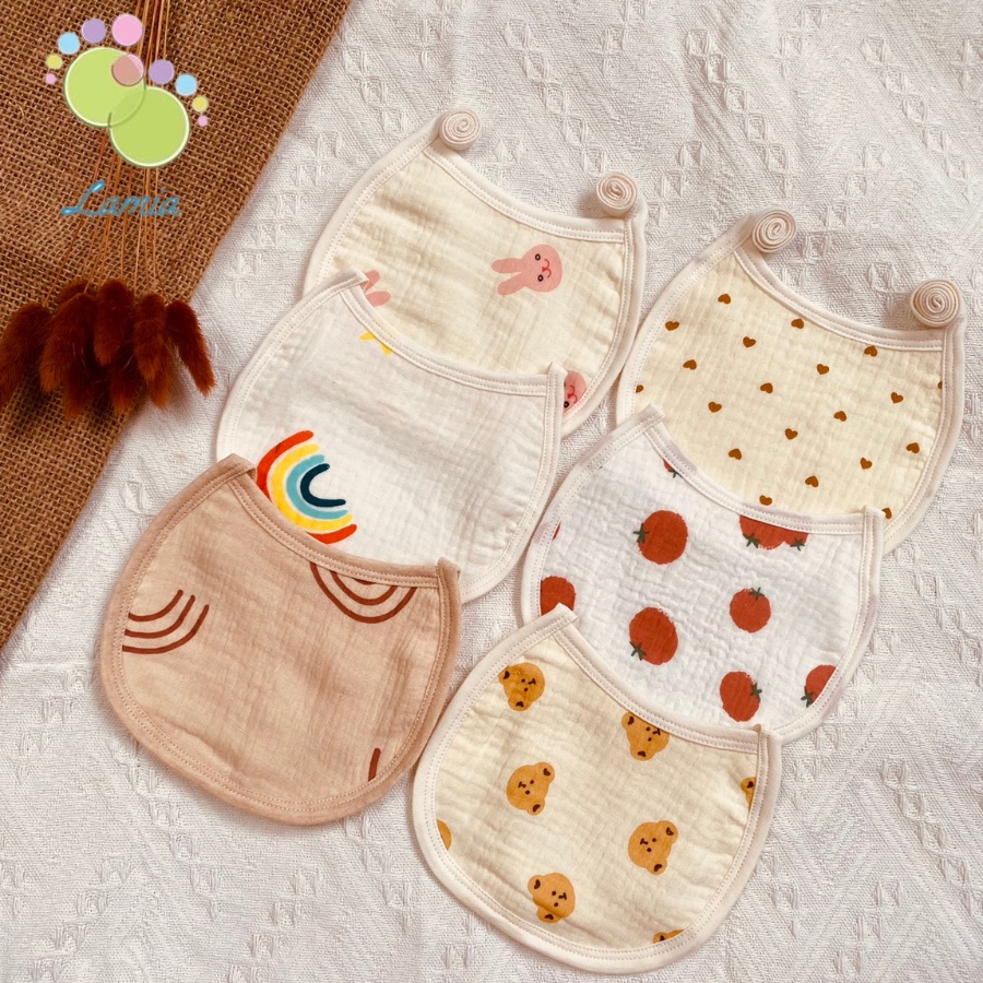 Yếm Xô Sơ Sinh Set 5 Chiếc Yếm Dãi Nhiều Họa Tiết Đáng Yêu Cho Bé 𝐘𝐗𝟒𝐋