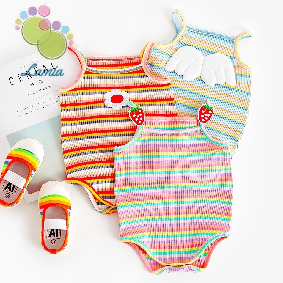 Bodysuit - Body Chíp 2 Dây Quảng Châu Thoáng Mát Mùa Hè Cho Bé Gái