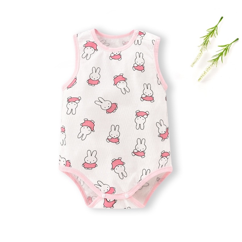 Bộ Bodysuit sát nách vải thông hơi thoáng mát mùa hè, họa tiết dễ thương cho bé trai, bé gái 𝟎𝟐𝐁𝐃𝐒