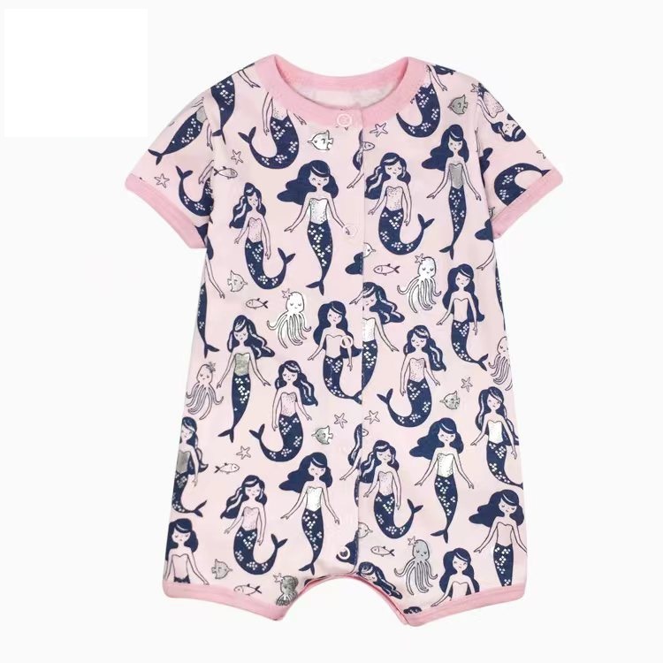 Romper xuất xịn cho bé gái từ sơ sinh đến 18 tháng cotton mỏng mát cho mùa hè