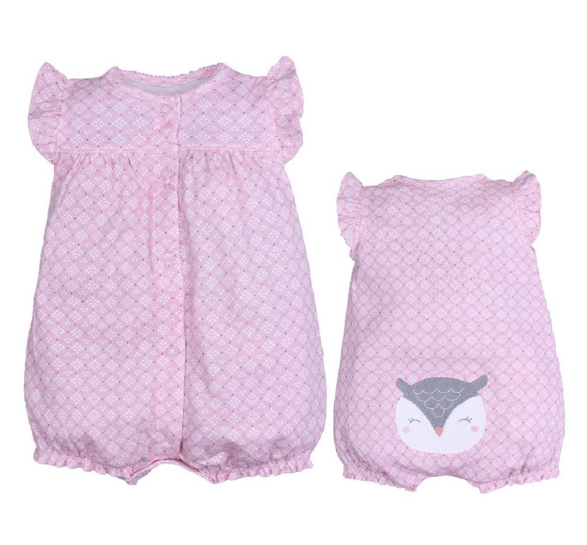 Romper xuất xịn cho bé gái từ sơ sinh đến 18 tháng cotton mỏng mát cho mùa hè