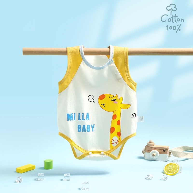 Bộ Body Đùi Sát Nách Mùa Hè Họa Tiết Đáng Yêu Cho Bé Trai, Bé Gái Sơ Sinh Lamia 30BDDU