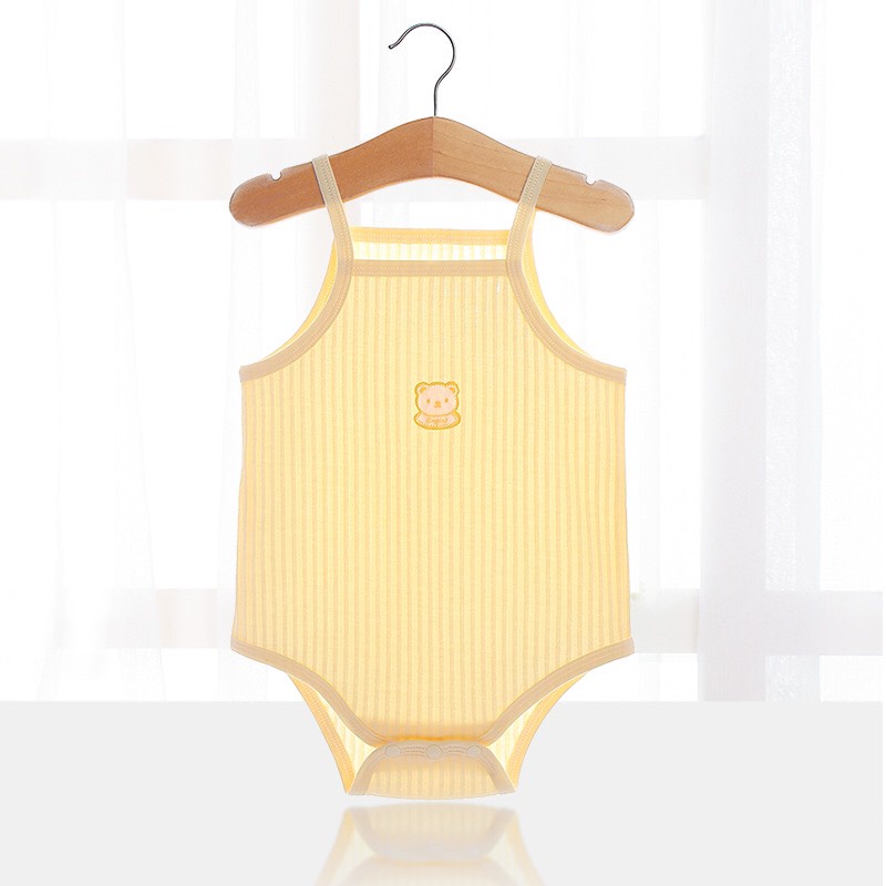 Bộ Bodysuit Yếm Hở Lưng Chất Thông Hơi Mỏng Mát Mùa Hè Cho Bé Trai Bé Gái Lamia 12BDS
