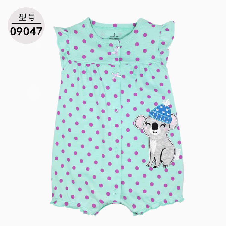 Romper xuất xịn cho bé gái từ sơ sinh đến 18 tháng cotton mỏng mát cho mùa hè
