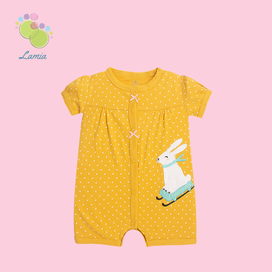 Romper xuất xịn cho bé gái từ sơ sinh đến 18 tháng cotton mỏng mát cho mùa hè