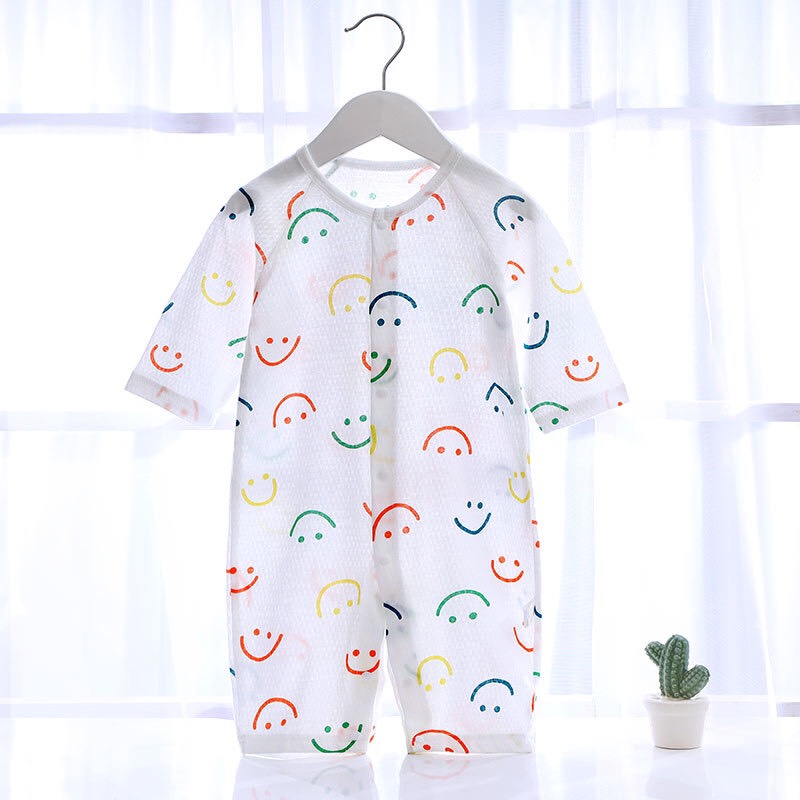 Body Dài Tay Nằm Điều Hoà Vải Thông Hơi Mỏng Mát Cho Bé Trai, Bé Gái 03BDD