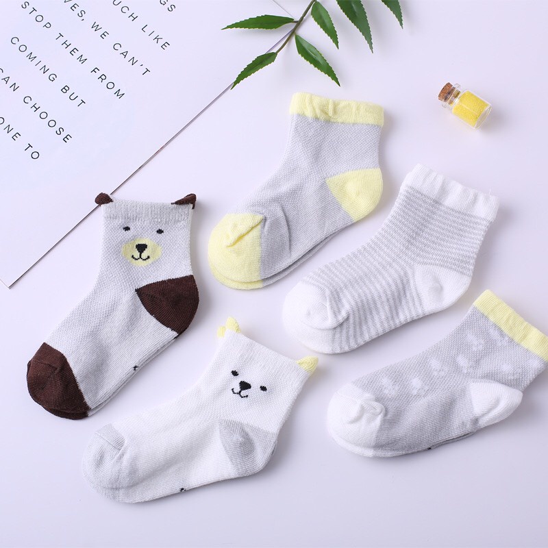 Set 5 Đôi Tất Len Cao Cổ Cho Bé Trai, Bé Gái Sơ Sinh - 3 Tuổi