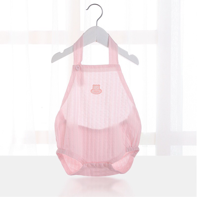 Bộ Bodysuit Yếm Hở Lưng Chất Thông Hơi Mỏng Mát Mùa Hè Cho Bé Trai Bé Gái Lamia 12BDS