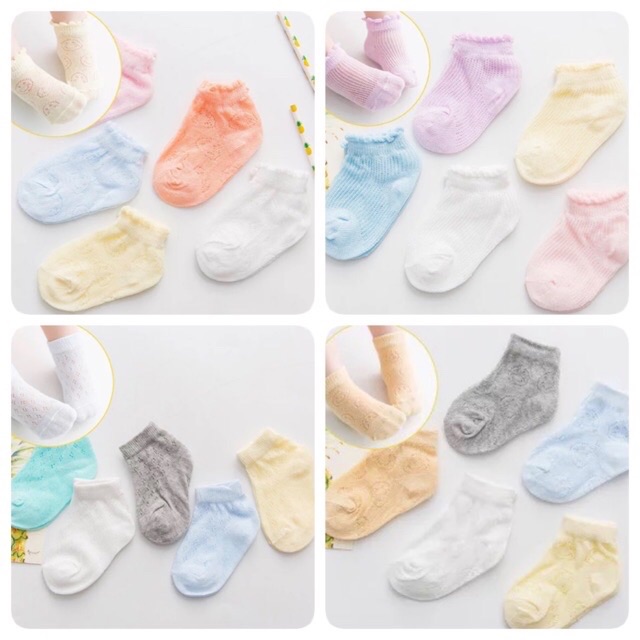 SET 5 ĐÔI TẤT LƯỚI CHỐNG MUỖI, NẰM ĐIỀU HOÀ CHO BÉ TRAI, BÉ GÁI