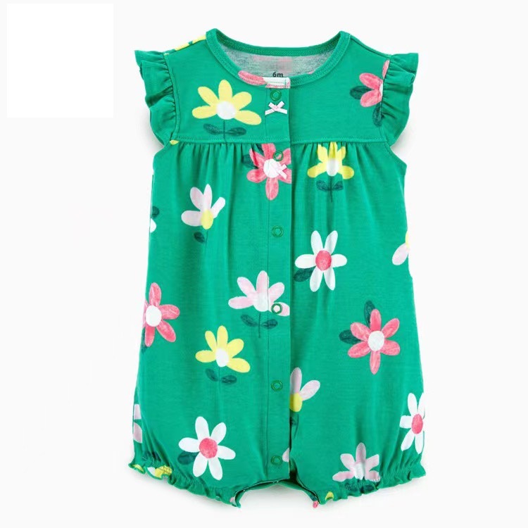Romper xuất xịn cho bé gái từ sơ sinh đến 18 tháng cotton mỏng mát cho mùa hè