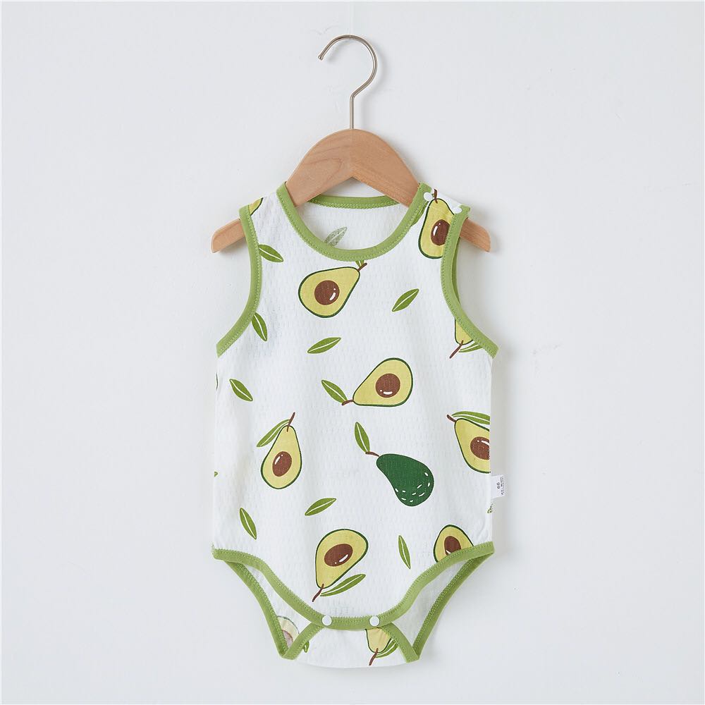 Bộ Bodysuit sát nách vải thông hơi thoáng mát mùa hè, họa tiết dễ thương cho bé trai, bé gái 𝟎𝟐𝐁𝐃𝐒