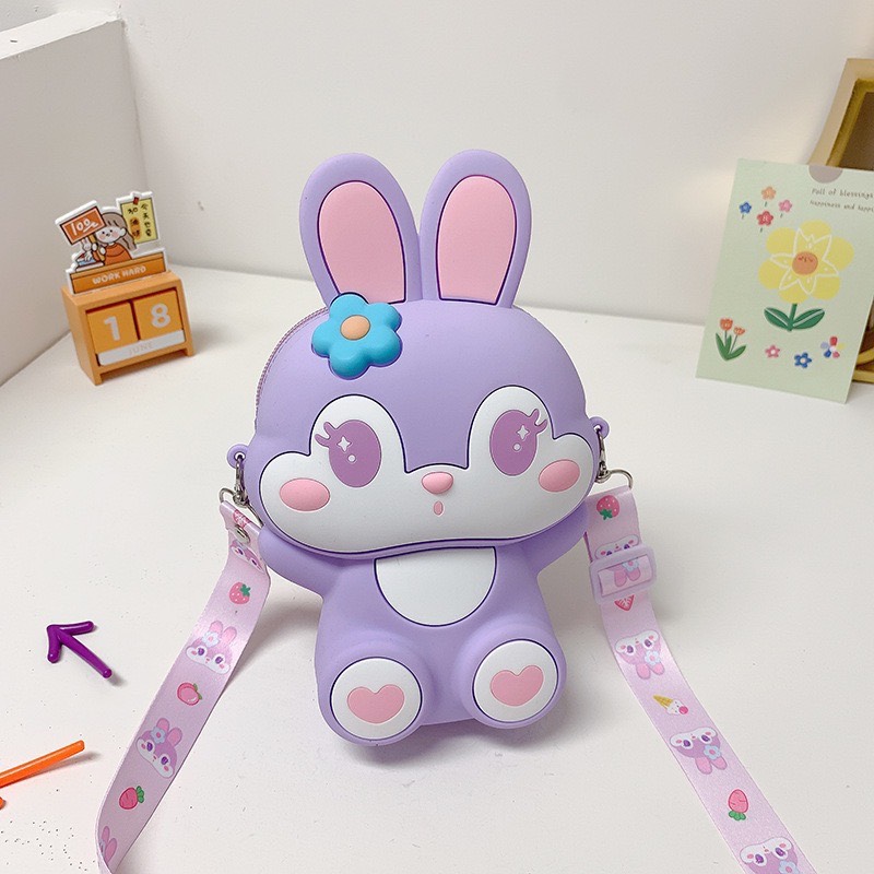 Túi Đeo Chéo Silicon Hình Thú Đáng Yêu Đựng Tiền Lì Xì Cho Bé Trai, Bé Gái