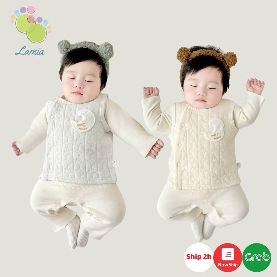 Áo Gile Nỉ Bông Mềm Mại Ấm Áp Cho Bé 0-3 Tuổi 𝟏𝟎𝐀𝐊