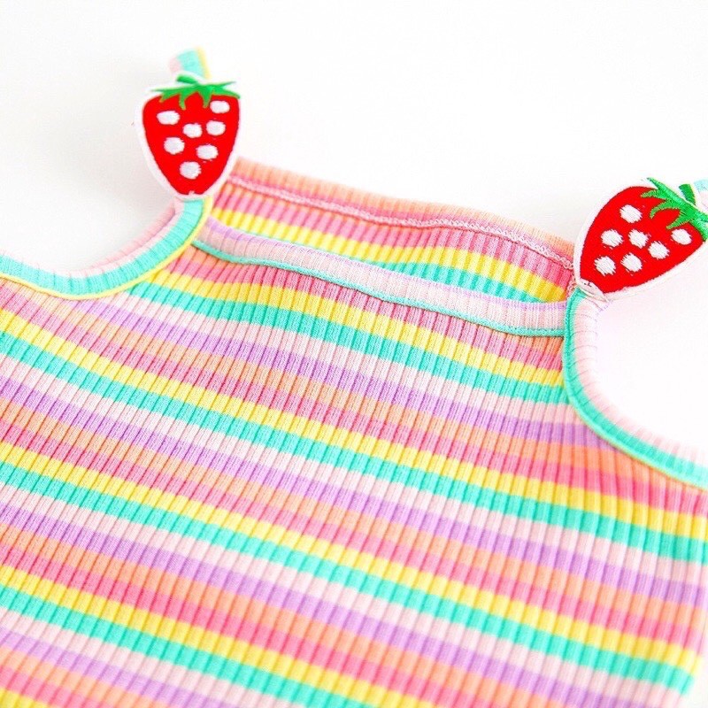 Bodysuit - Body Chíp 2 Dây Quảng Châu Thoáng Mát Mùa Hè Cho Bé Gái