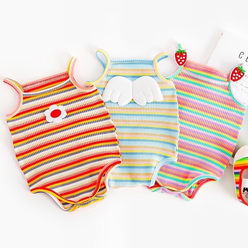 Bodysuit - Body Chíp 2 Dây Quảng Châu Thoáng Mát Mùa Hè Cho Bé Gái