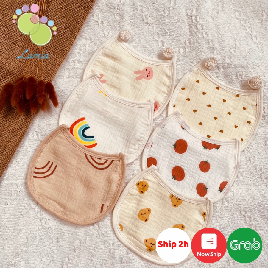 Yếm Xô Sơ Sinh Set 5 Chiếc Yếm Dãi Nhiều Họa Tiết Đáng Yêu Cho Bé 𝐘𝐗𝟒𝐋