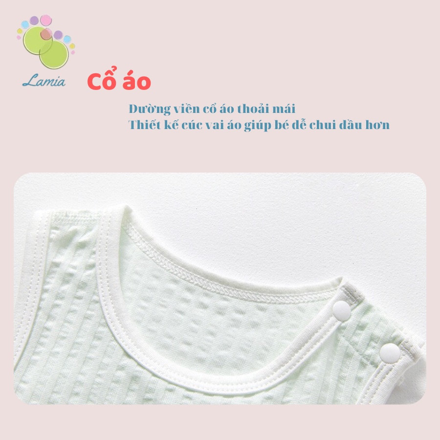 Bộ Áo Liền Thân Sát Nách Mùa Hè Mỏng Mát Hoạ Tiết Đáng Yêu Cho Bé Trai, Bé Gái Sơ Sinh 𝟑𝟗𝐁𝐃𝐃𝐔