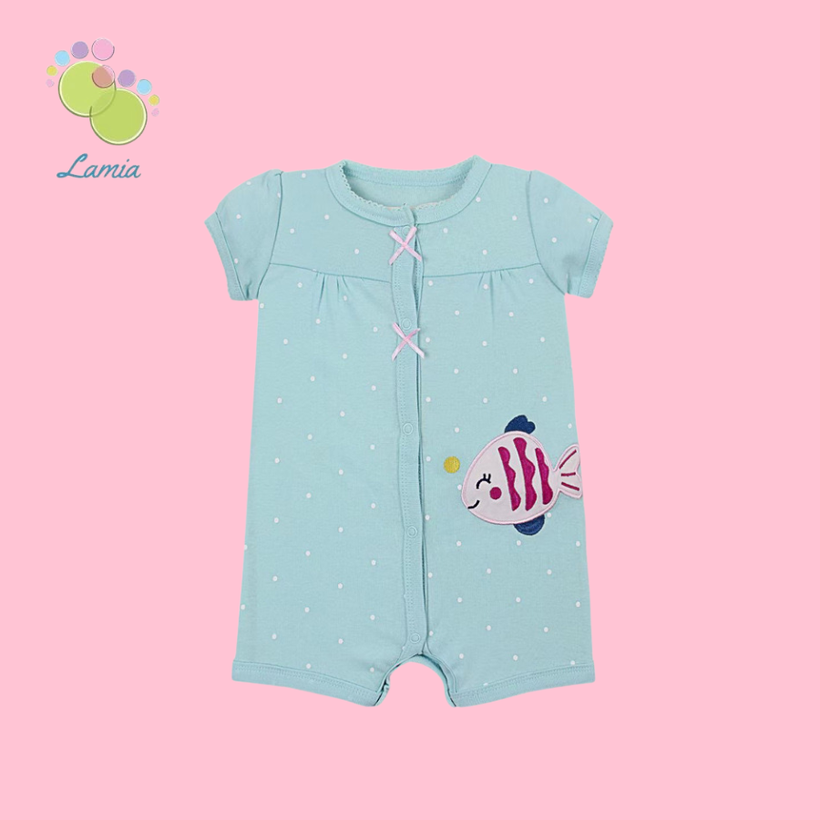 Romper xuất xịn cho bé gái từ sơ sinh đến 18 tháng cotton mỏng mát cho mùa hè