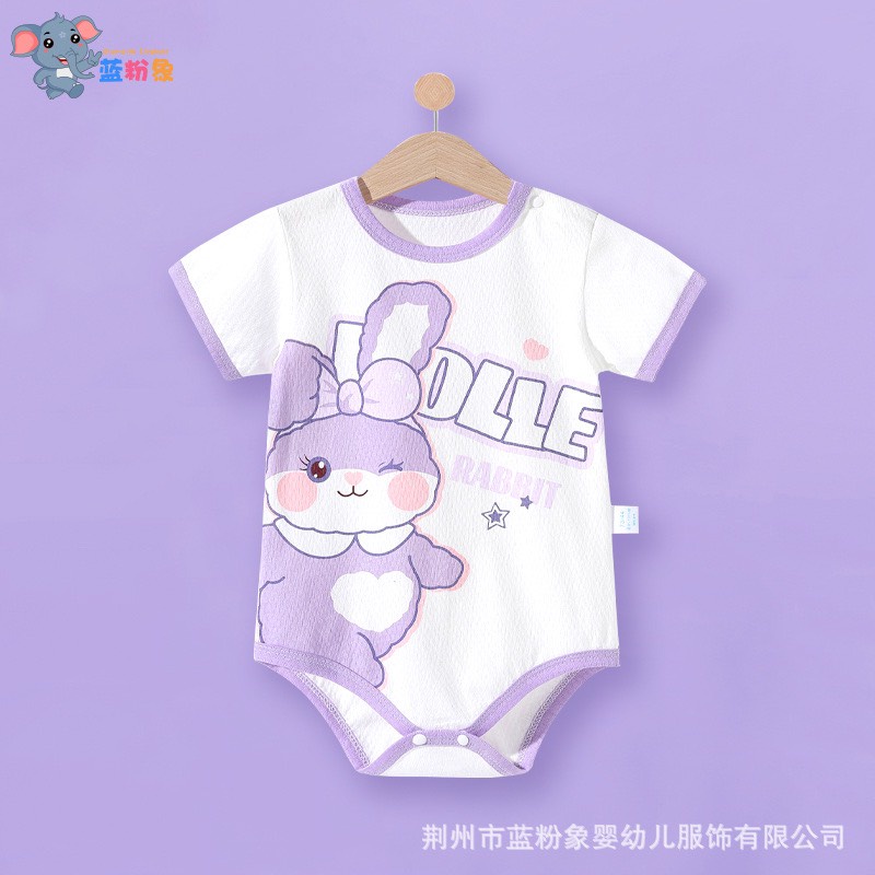 Bodysuit cộc tay cho bé trai bé gái sơ sinh mùa hè mỏng mát, họa tiết dễ thương 𝟏𝟗𝐁𝐃𝐒
