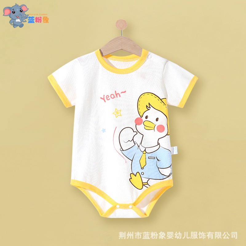 Bodysuit cộc tay cho bé trai bé gái sơ sinh mùa hè mỏng mát, họa tiết dễ thương 𝟏𝟗𝐁𝐃𝐒