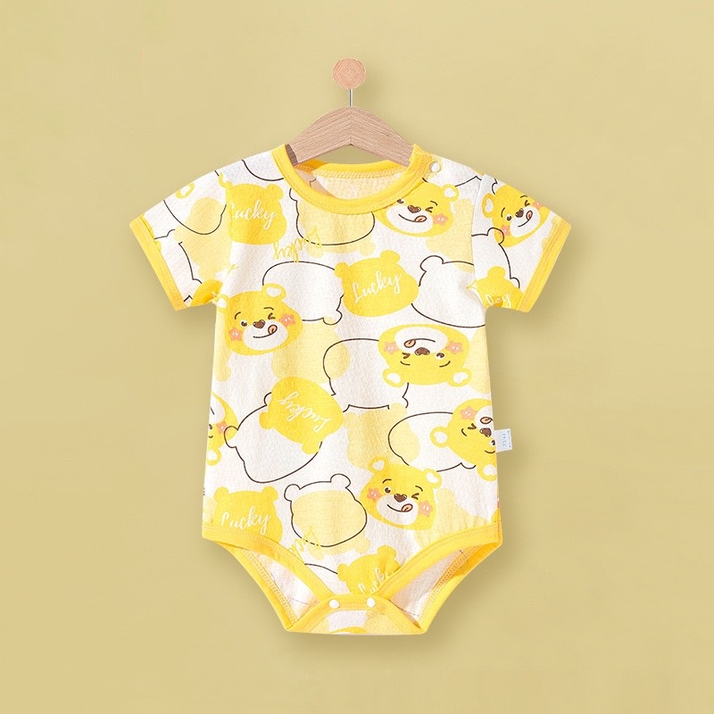 Bodysuit cộc tay cho bé trai bé gái sơ sinh mùa hè mỏng mát, họa tiết dễ thương 𝟏𝟗𝐁𝐃𝐒