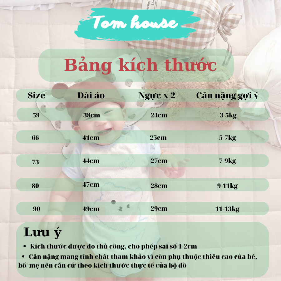 Bộ đồ sơ sinh mùa hè cho bé trai bé gái vải thông hơi thoáng mát 𝟎𝟓𝐁𝐃𝐒