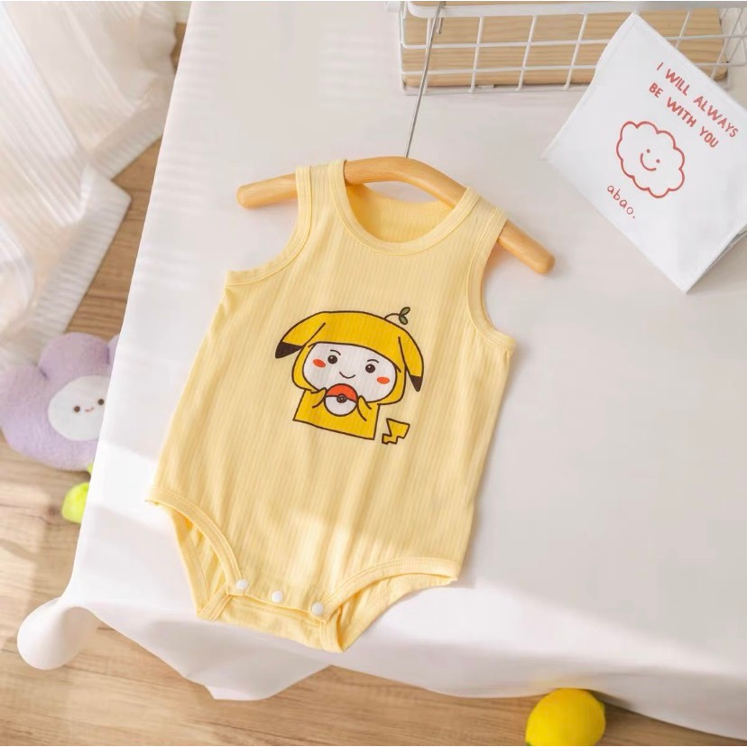 Body Chip Cho Bé Trai Bé Gái Sơ Sinh Mặc Hè Vải Cotton Co Dãn Mỏng Mát 𝟐𝟏𝐁𝐃𝐒