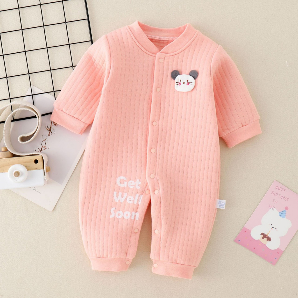 Body dài tay nỉ bông ấm áp cho bé trai bé gái sơ sinh mặc mùa đông 𝟐𝟕𝐁𝐃𝐃