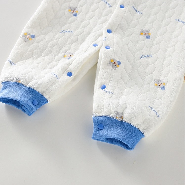 Bộ áo liền thân nỉ bông ấm áp body thu đông cho bé trai bé gái sơ sinh 𝟑𝟎𝐁𝐃𝐃