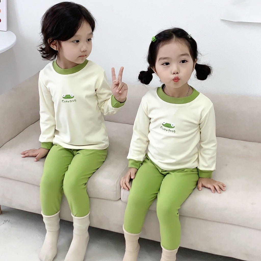 Bộ đồ dài tay cho bé trai bé gái mặc thu đông chất cotton nỉ co dãn ấm áp hàng Quảng Châu cao cấp 𝟎𝟖𝐁𝐃𝐓