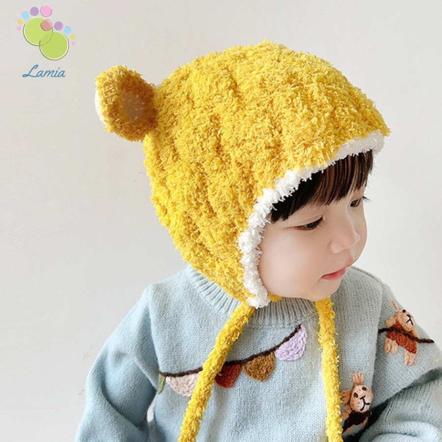 Nón mũ len giư ấm mùa đông chất liệu lông cừu loại 1 cho bé trai bé gái 1-4 tuổi 𝐌𝟓